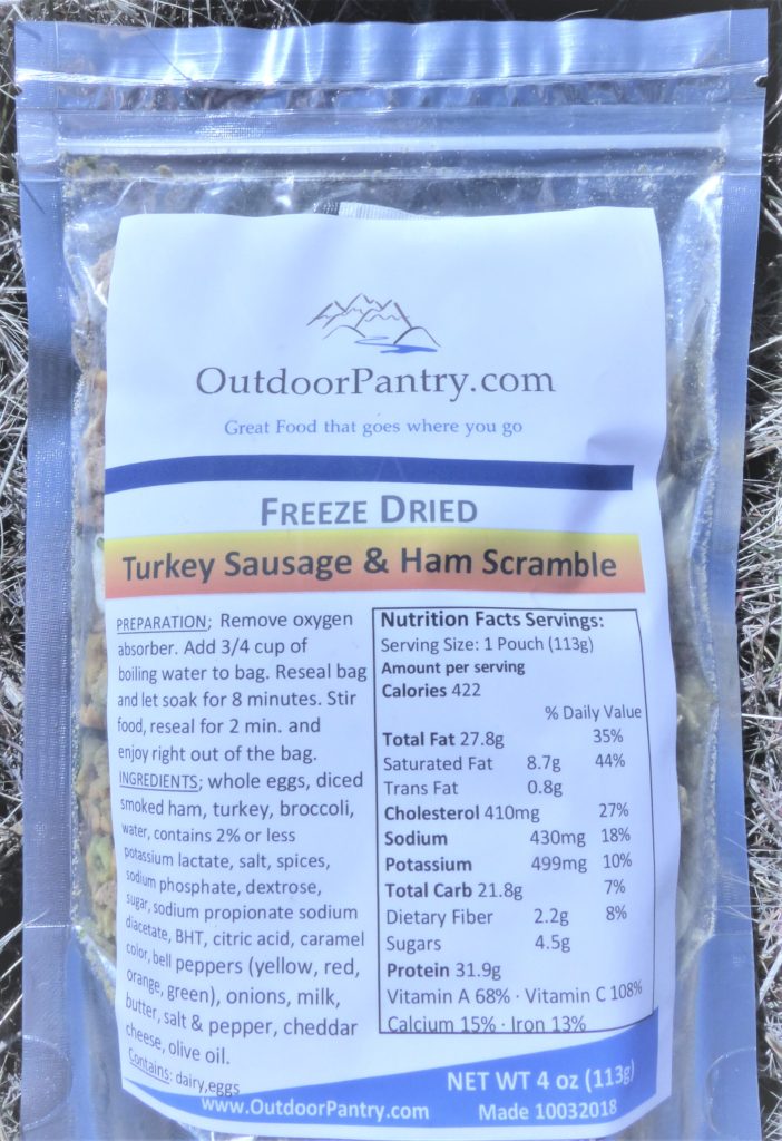 Outdoor Pantry Turkey Sausage and Ham Scramble